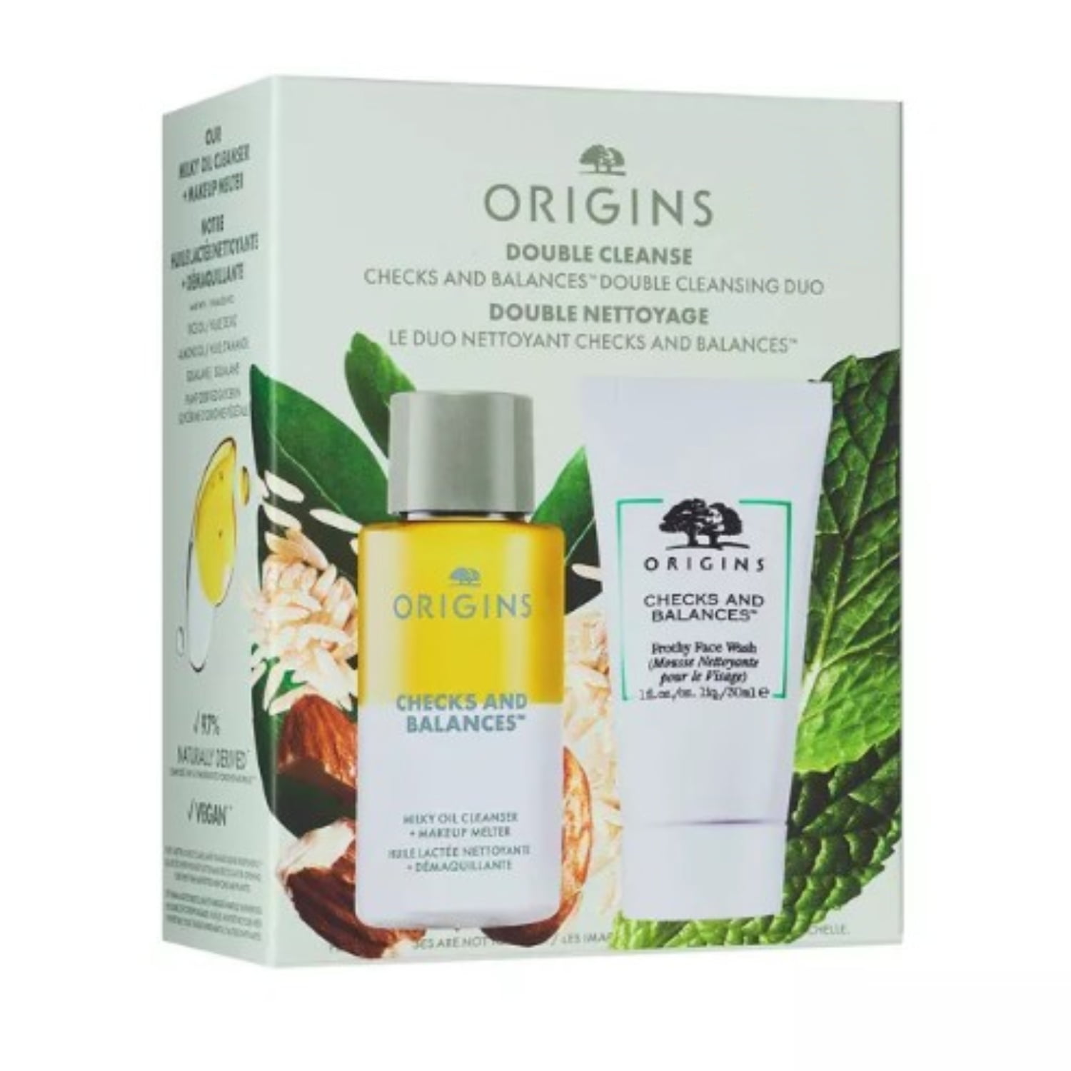 Origins Double Cleanse Checks and Balances Double Cleansing Duo - Milky Oil Cleanser and Face Wash - Travel Size