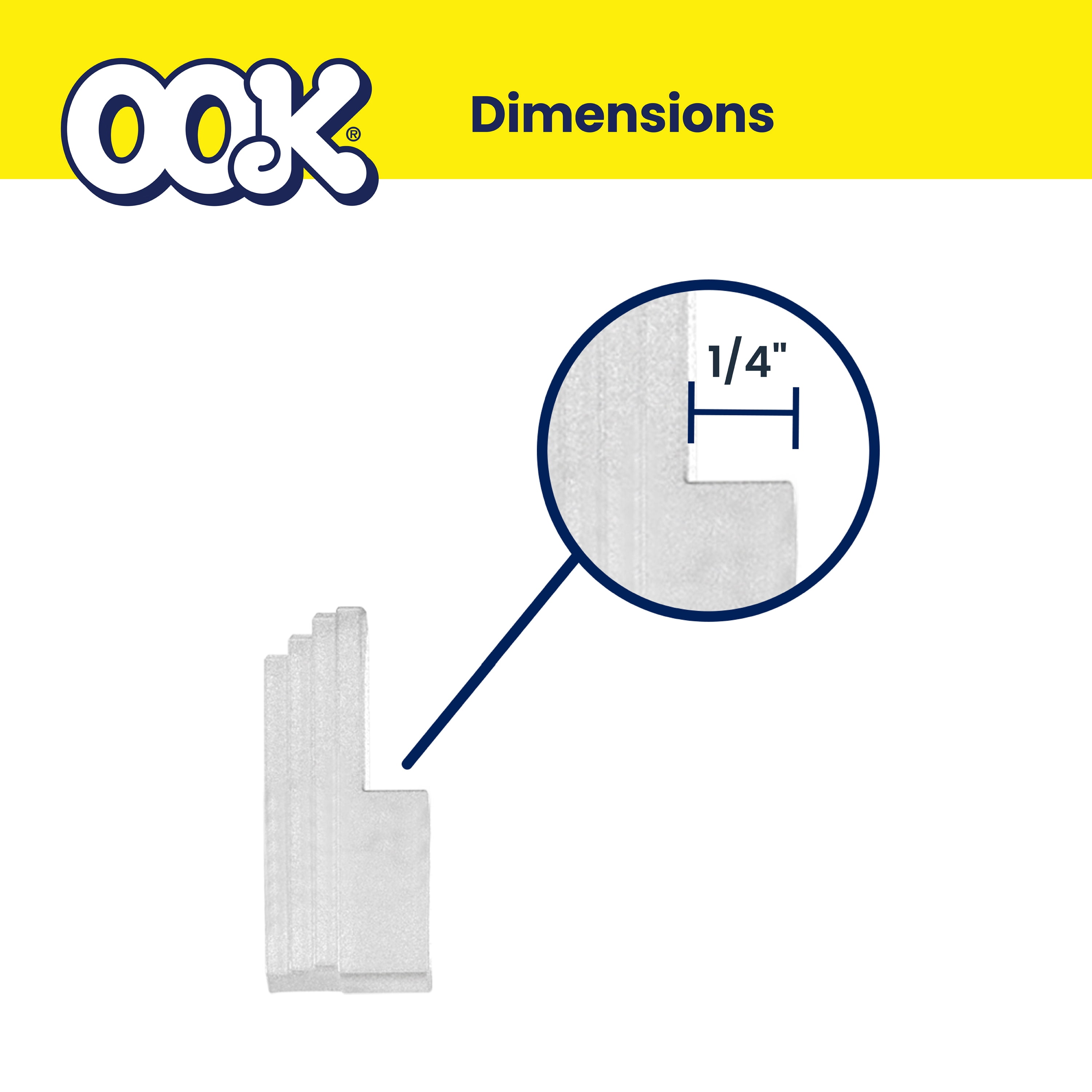 Ook Mirror Holders for 1/4" Depth, 20 lbs, Acrylic, Clear, Clear, 8 pack