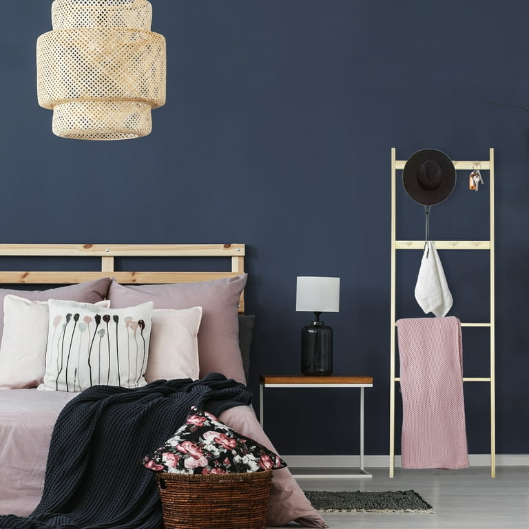 Fionafurn Blanket Ladder, 67in Wood Rack, 4-Tier Decorative Rustic