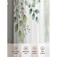 thumbnail image 6 of Eucalyptus Leaf Sheer Curtains 72 inches Long 2 Panels Set Country Green Plant Sheer Window Curtain Rod Pocket Voile Drapes for Living Room/Bedroom, Each 52" W x 72" L, 6 of 7