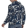 thumbnail image 6 of Goofa Cherry Blossoms on Navy Background for Men's Hooded Sweatshirt - Lightweight Pullover Hoodie with Kangaroo Pocket, Perfect for Everyday Wear-Medium, 6 of 7