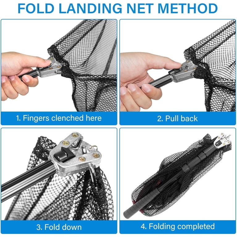 63 fishing net 21 inch Deep 5-Foot Telescopic Green For beginning fishermen and advanced anglers alike VEVOR Fishing Net Foldable Landing