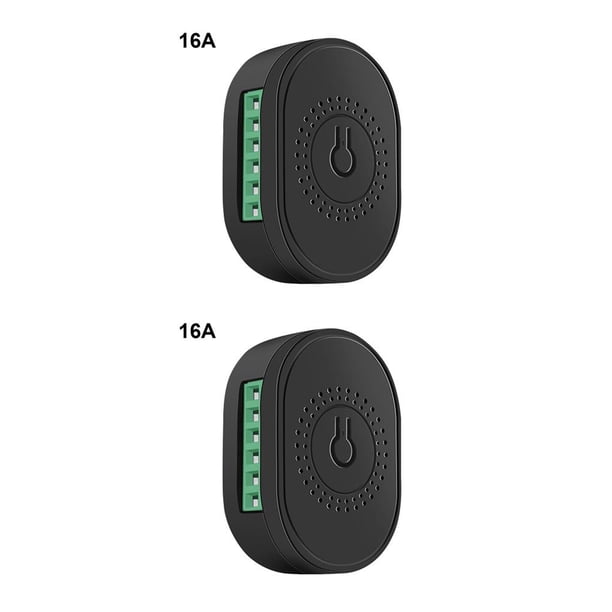 Interruptor inteligente WiFi Methold Tuya 10/16A Mini módulo de 2 vías DIY Negro 16A 2Conjunto