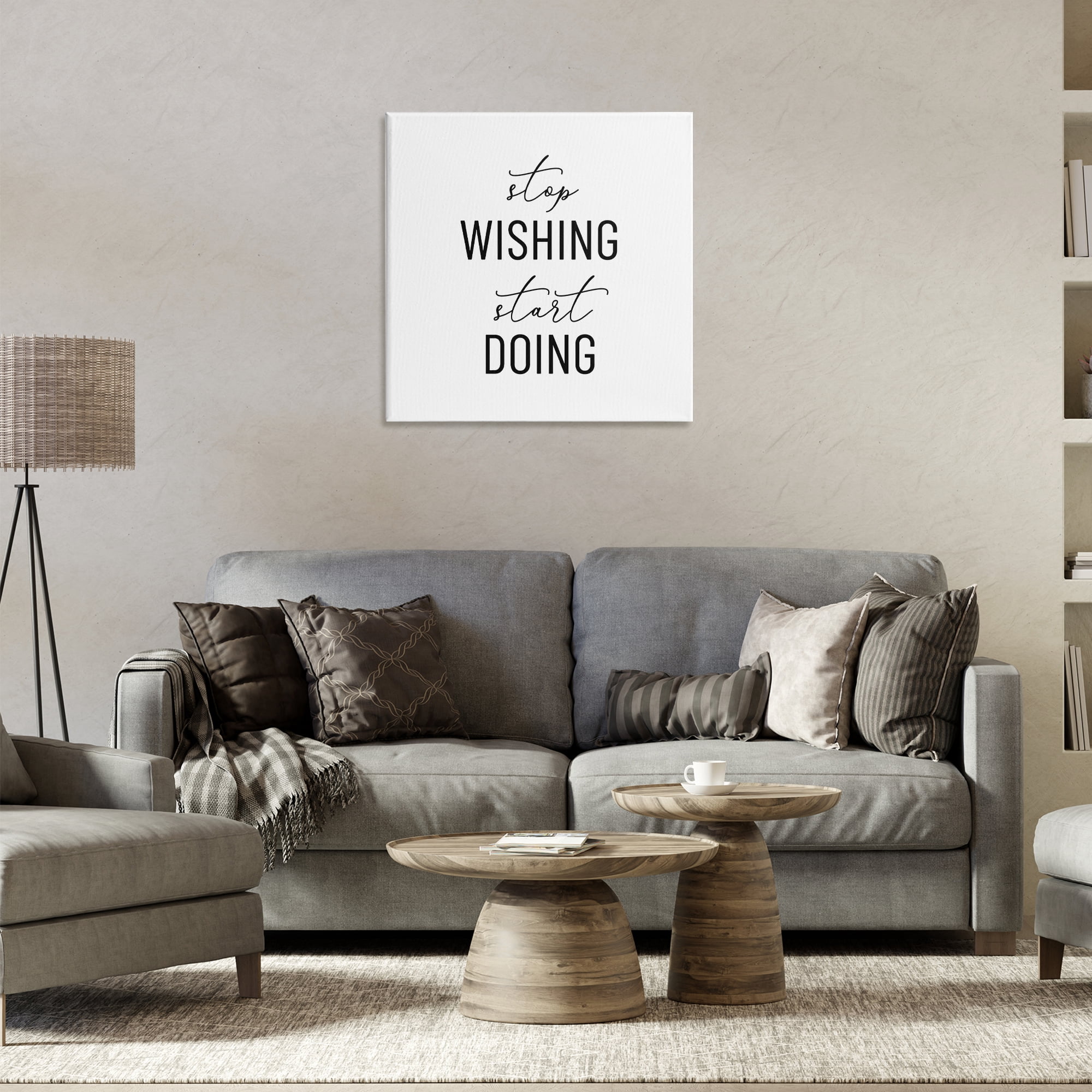 Stupell Industries Motivational Start Doing Text & Numbers Painting Wrapped Canvas Art Print Wall Art, 24 x 24