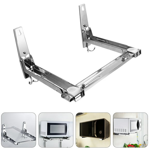 COSMOBETTY Retractable Microwave Bracket Silver Stainless Steel 1Pcs