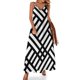 thumbnail image 1 of Vestido largo sin mangas con rayas y cuadros retro en blanco y negro, vestidos de fiesta de verano para mujer , vestidos para mujer, 1 of 7