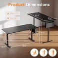 thumbnail image 3 of Furologee Electric Standing Desk, Sit to Stand Up Computer Desk with Storage Bag, Height Adjustable, Memory Presets for Home Office Gaming Workstations, 55 inch Study Table, Rustic Brown, 3 of 7