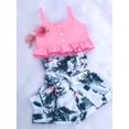 thumbnail image 3 of 2pcs/set Summer Toddler Baby Girls Vest Crop Tops Short Pants Outfits Clothes Set, 3 of 5