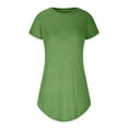 thumbnail image 6 of Tumotour Summer Dress For Women Leisure Sports Crew Neck Short Sleeve Basic T-Shirts Dress Casual Solid Color Loose Double Pockets Mini Dress, 6 of 7