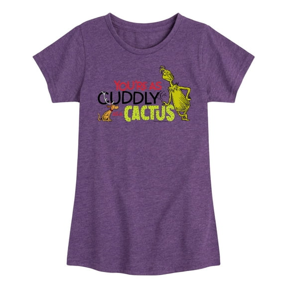 Dr. Seuss - The Grinch Cuddly As A Cactus - Toddler And Youth Girls Short Sleeve Graphic T-Shirt