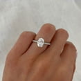 thumbnail image 6 of solitaire jewels 1.35CT Dainty Oval Moissanite Hidden Halo Engagement Ring For Women, 14K White Gold, 6 of 7