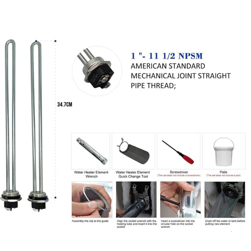 CEORPER Electric Water Heater Tune Up Kit Water Heater Element Upper 4500W 240V