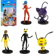 Miraculous Ladybug Pencil Toppers 5pk Zoe Vesperia Pollen Character Favors Figure Set PMI International
