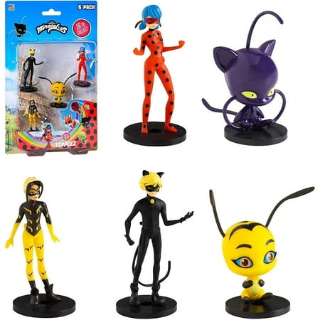 Miraculous Ladybug Pencil Toppers 5pk Zoe Vesperia Pollen Character Favors Figure Set PMI International