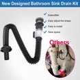 thumbnail image 4 of Sink Drain Pipe, Odor Proof Sink Sewer Pipe Stainless Steel  for Home Use, 4 of 7
