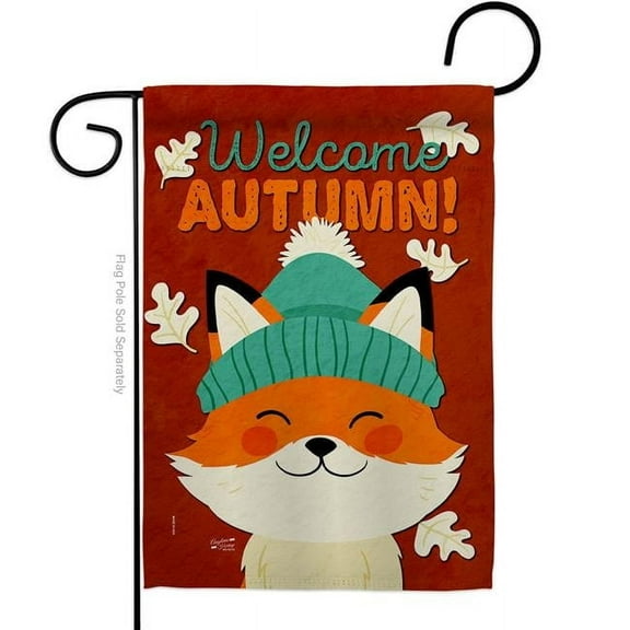 Angeleno Heritage G135608-BO 13 x 18.5 in. Autumn Foxy Garden Flag with Fall Harvest & Double-Sided Decorative Vertical Flags House Decoration Banner Yard Gift