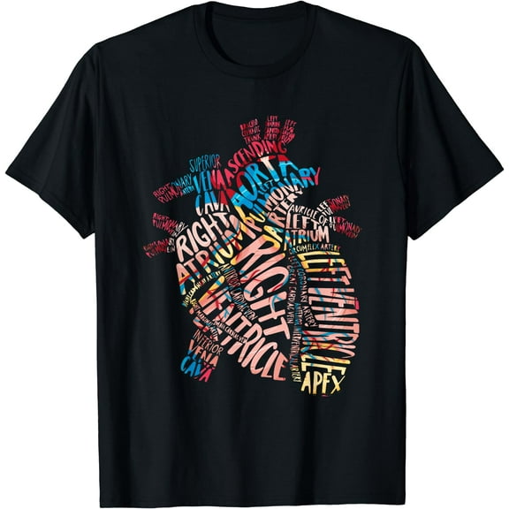 Anatomical Human Heart Cardiology Medical Cardiac Nurse T-Shirt