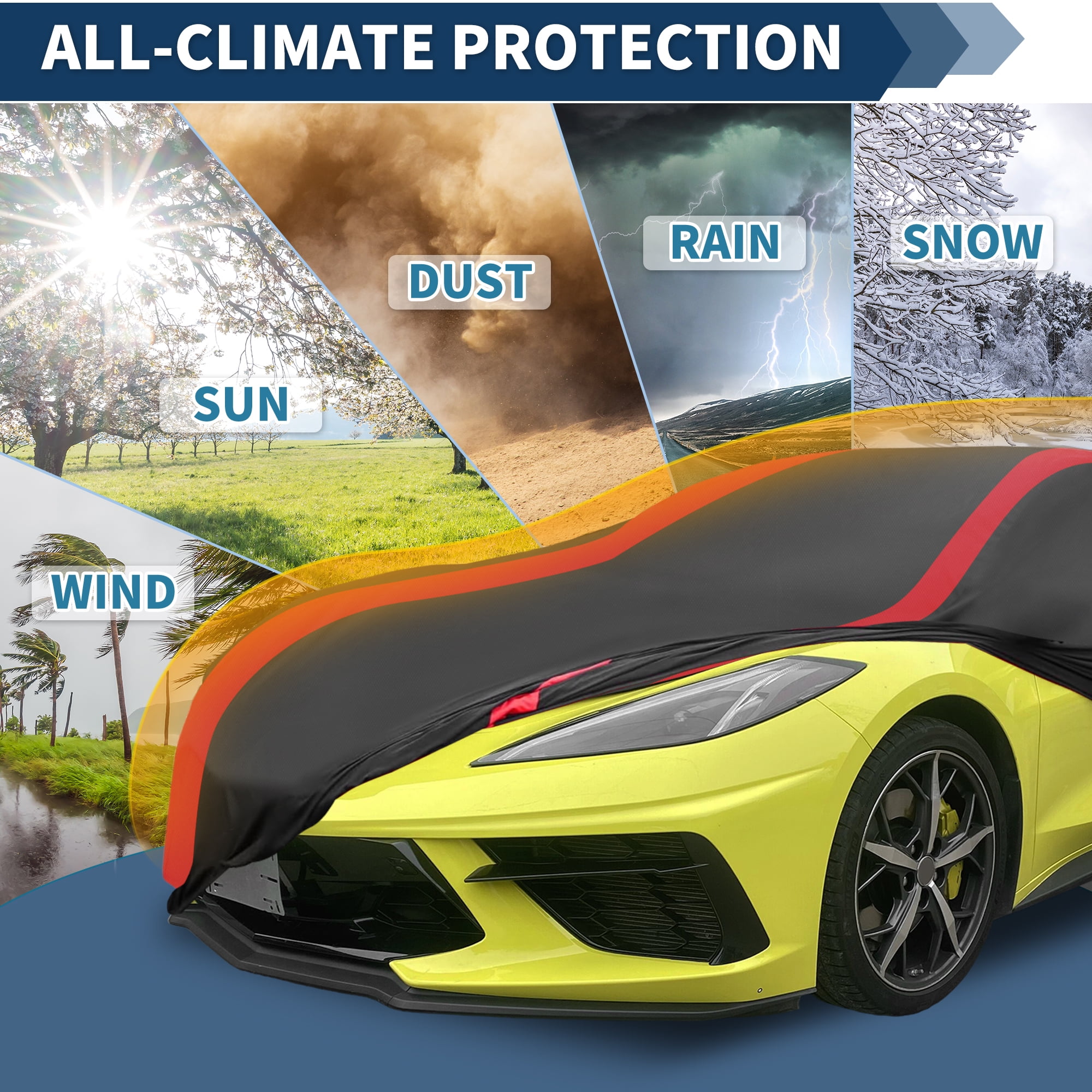 Unique Bargains Waterproof Outdoor Car Cover 16.54"x14.96"x8.46"