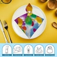 thumbnail image 6 of FANNA Yellow Happy Balloons Polyester Dinner Napkin for Dining Table Decoration - Reusable Machine Washable Fabric for Events and Home Use 2 PCS, 6 of 7