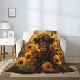 thumbnail image 2 of Throw Blanket for Couch Sofa and Bed, Cute Cow Sunflower Field Super Soft Plush Throw Blanket, Fuzzy Cuteness Comfy Warm Washable Flannel Blanket & Throws for All Season 80"x60", 2 of 5
