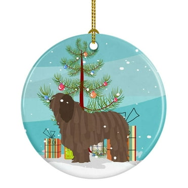 Carolines Treasures BB8453CO1 Bergamasco Shepherd Christmas Ceramic Ornament 3 in multicolor