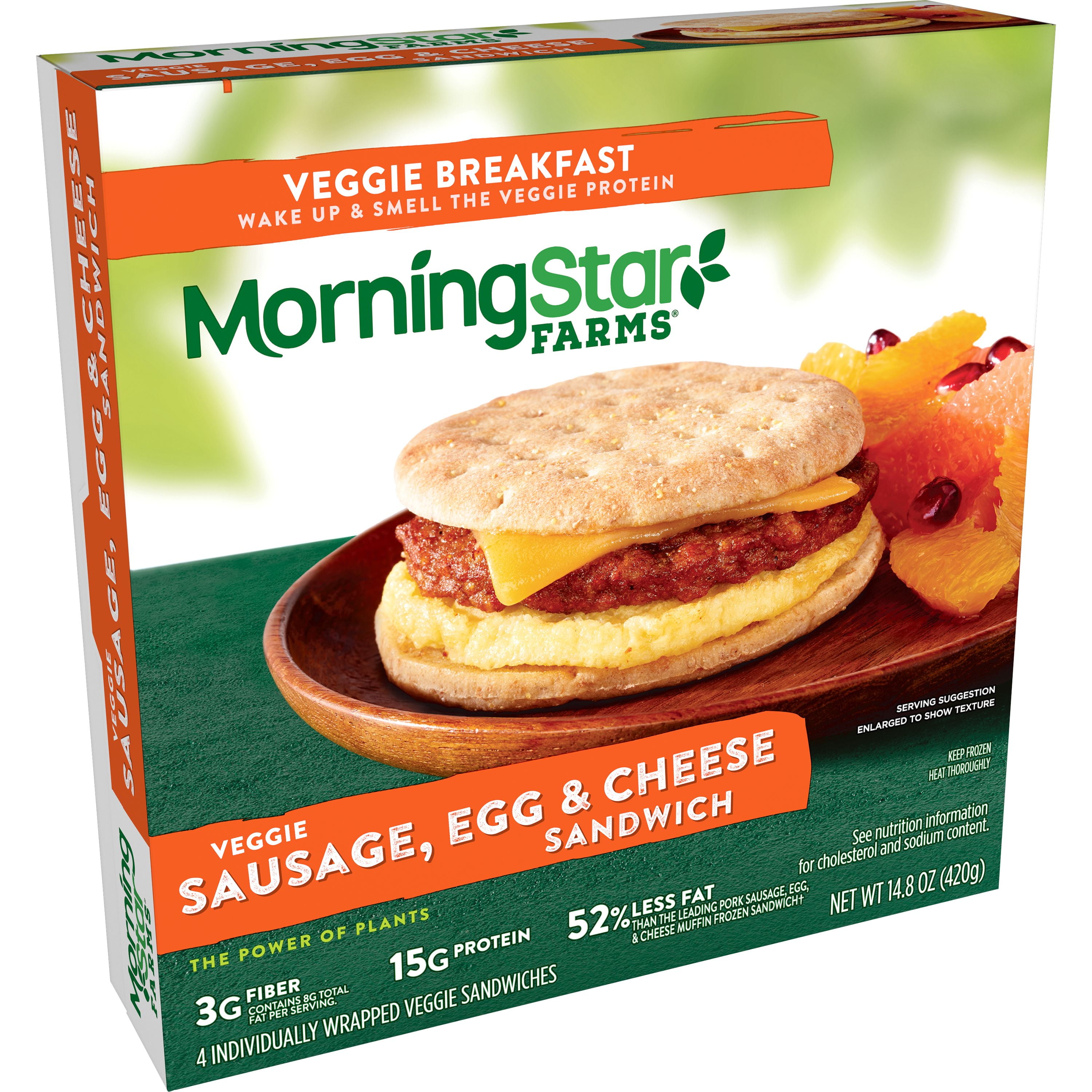 MorningStar Farms, Veggie Breakfast Sandwich, Sausage, Egg and Cheese