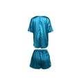 thumbnail image 2 of Qiylii Women Solid Color Round Neck T-shirts Short Pants Sleepwear Pajamas, 2 of 7