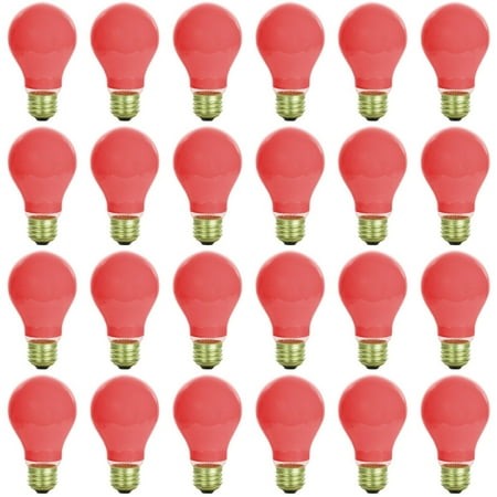 

24 Pack of Sunlite 40 watt Ceramic Red Colored Incandescent Light Bulb - Parties Decorative and Holiday 1 250 Average Life Hours