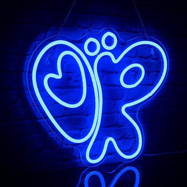 Letreros de neón OK Snail para decoración de pared, bonitos letreros de neón LED con alimentación USB, luz de neón azul para bodas, fiestas de cumpleaños, habitaciones de niños, tiendas de mascotas,