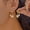 ER25Y0570, variant on Silver Plated Cubic Zirconia Snowflake Dangle Hoop Earrings, Inlaid Imitation Pearl Center Winter Drop Earrings, Sparkly Holiday Party Jewelry for Women