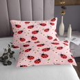 thumbnail image 3 of Erosebridal Kawaii Ladybug Coverlet Set Twin, Daisy Floral Flower Bedding Set, Pink, Ultra Soft 2pcs, 3 of 5