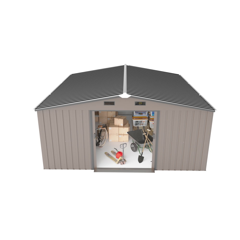10x12 FT Multi-Purpose Outdoor Storage Shed with 2 Windows, Tool Shed, Bike Shelter & Pet House for Backyard & Garden