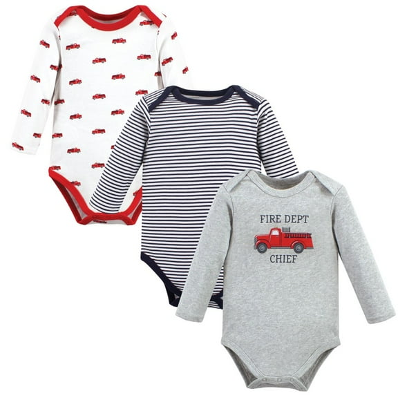 Hudson Baby Cotton Long-Sleeve Bodysuits, 3- Pack, Newborn- 24 Months