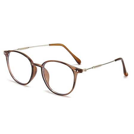Men Women Vintage Frame Eye Protection Progressive Multifocal Anti-Blue Light Reading Glasses Ultra Light Glasses BROWN STRENGTH 300