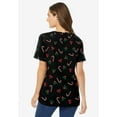 thumbnail image 2 of Woman Within Plus Size Perfect Printed Short-Sleeve V-Neck Tee, 2 of 6