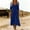 Dark Blue, variant on Ayolanni Dresses for Women Beach Long Sleeve V Neck A-Line Maxi Dresses Solid Pleated Casual Flowy Long Dress Green L