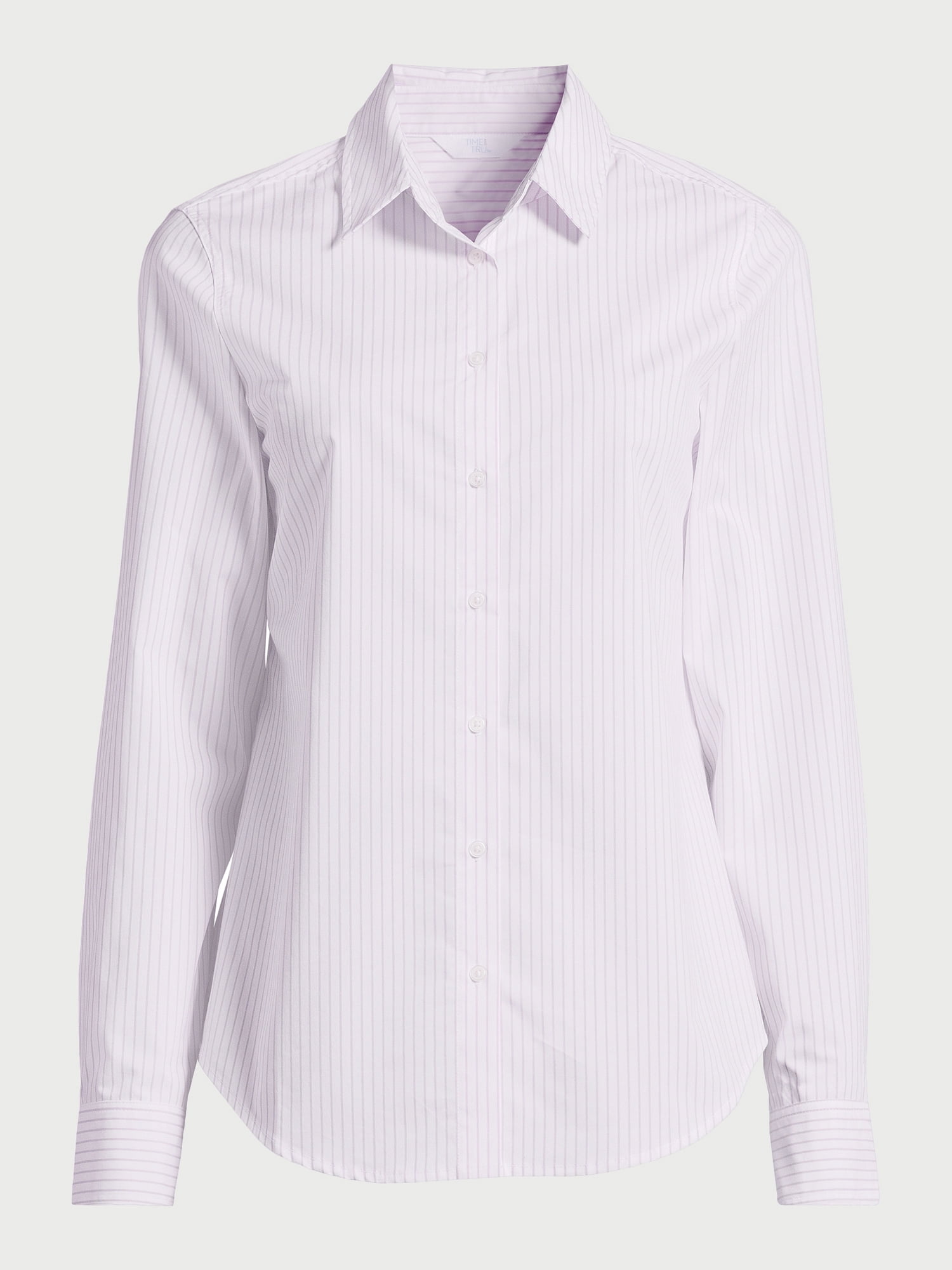 Time and Tru Women's Long Sleeve Button Down Shirt, Sizes XS-XXXL