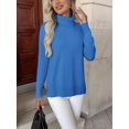 thumbnail image 5 of Zeagoo Women' Turtleneck Sweater Long Sleeve Spilt Hem Casual Knit Pullover Chunky Fall Winter Jumper Top, 5 of 6
