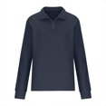 thumbnail image 2 of 3/4 Sleeve Sweatshirt for Women Quarter Zip Neck Sweatshirts Hoodies Modern Solid Casual Tops Size L, 2 of 5
