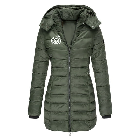 Babcutegg Womens Parka Jackets Long Sleeve Side Pockets Fleece Lined Fall and Winter Clothes for Women Army Green Size 2XL