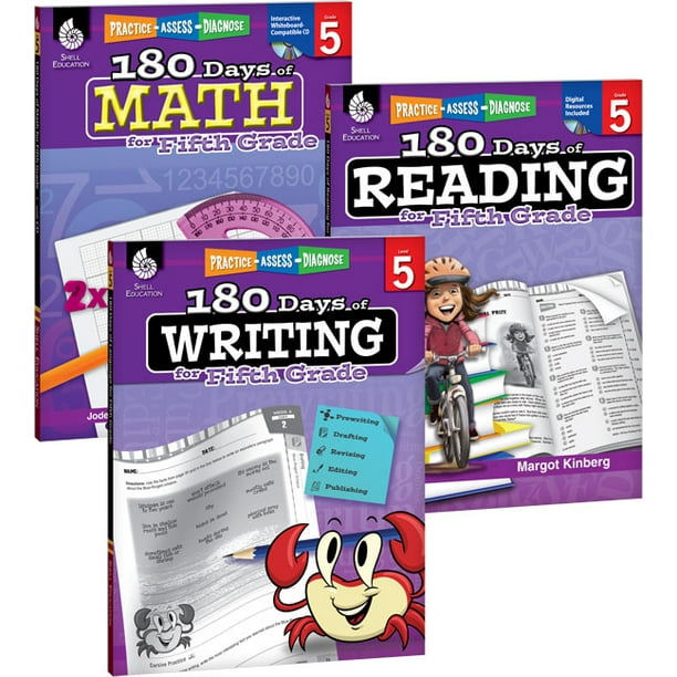 180 Days of Reading, Writing and Math for Fifth Grade - Walmart.com ...