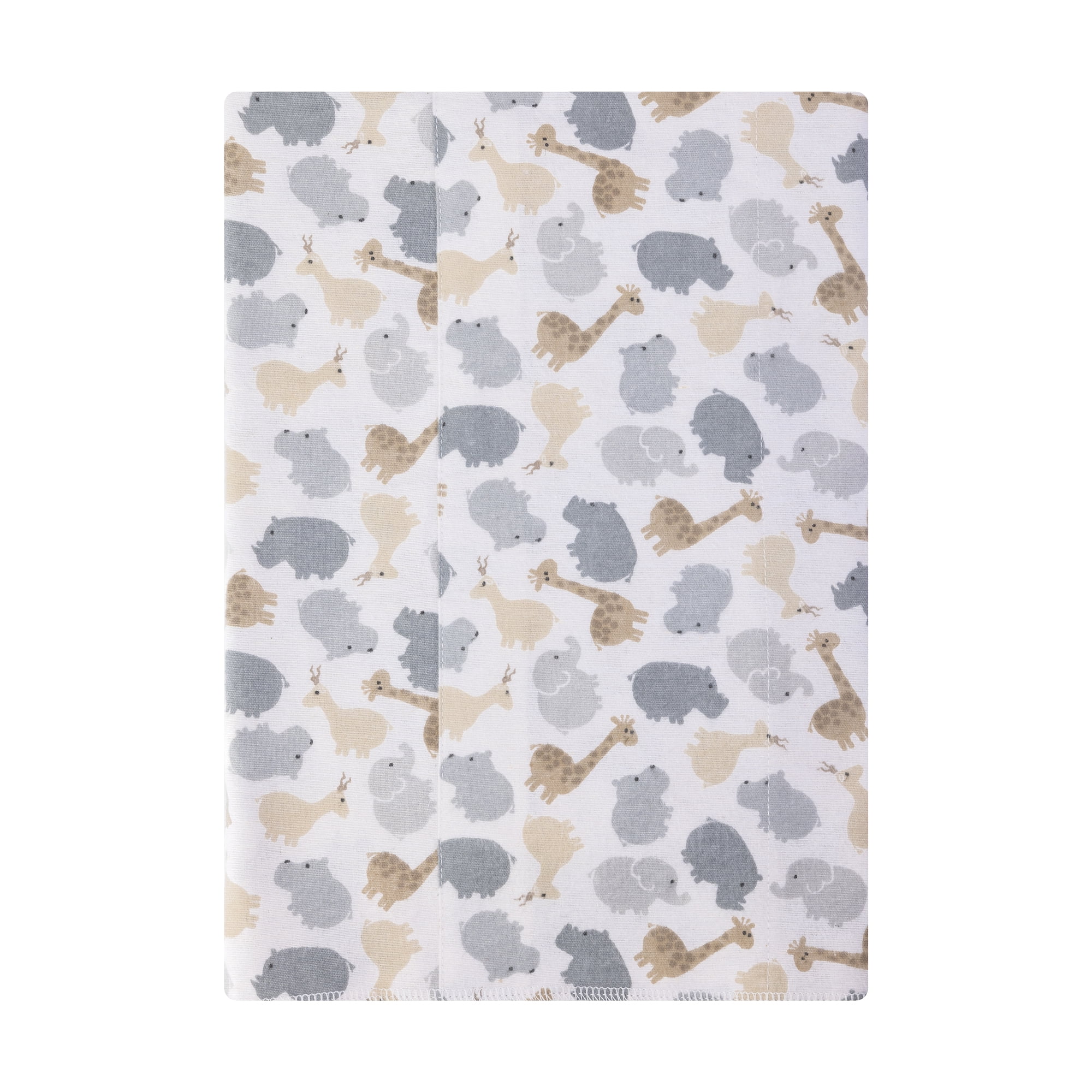 Hudson Baby Infant Cotton Polyester Flannel Burp Cloths 4-Pack, Safari Friends, One Size