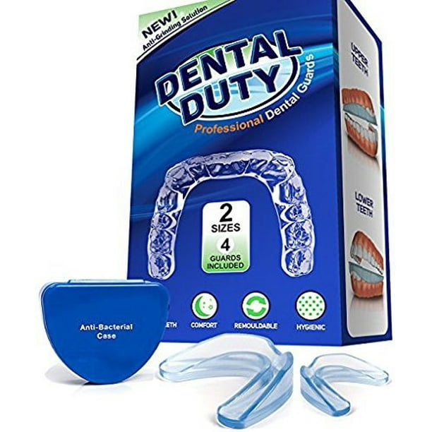 Professional Dental Guard -Pack Of 4- Stops Teeth Grinding, Bruxism, Tmj, &  Eliminates Teeth Clenching . Includes Fitting Instructions & ...