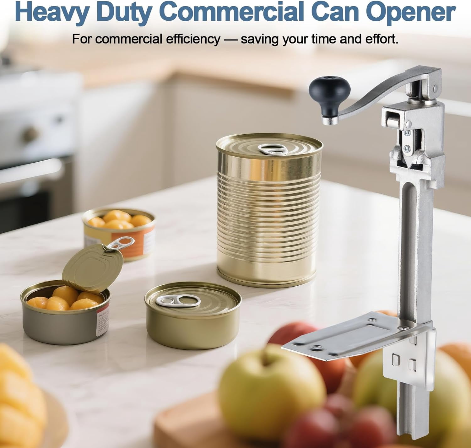 Commercial Can Opener Heavy Duty for Large Cans Industrial Can Openers for Big Cans Manual Stainless Steel Table Can Openers Restaurant Can Opener Up To 11" Tall For Bars Hotel Kitchen