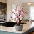 thumbnail image 3 of TOARTi Artificial Cherry Blossom Tree Light Pink Faux Flowers with Natural Trunk in Plastic Planter Indoor Tabletop Decor for Home Office Living Room 1.5 Feet, 3 of 9