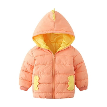 

RPVATI Baby Toddler Child Children Kids Zip Up Hooded Padded Coat Long Sleeve Outerwear Dinosaur Winter Warm Clothes