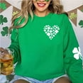 thumbnail image 4 of Womens Round Neck Sweatshirts Causal Loose Outdoor Pullover Tops Long Sleeve Hearts Print Comfortable Sweatshirt Green S, 4 of 4