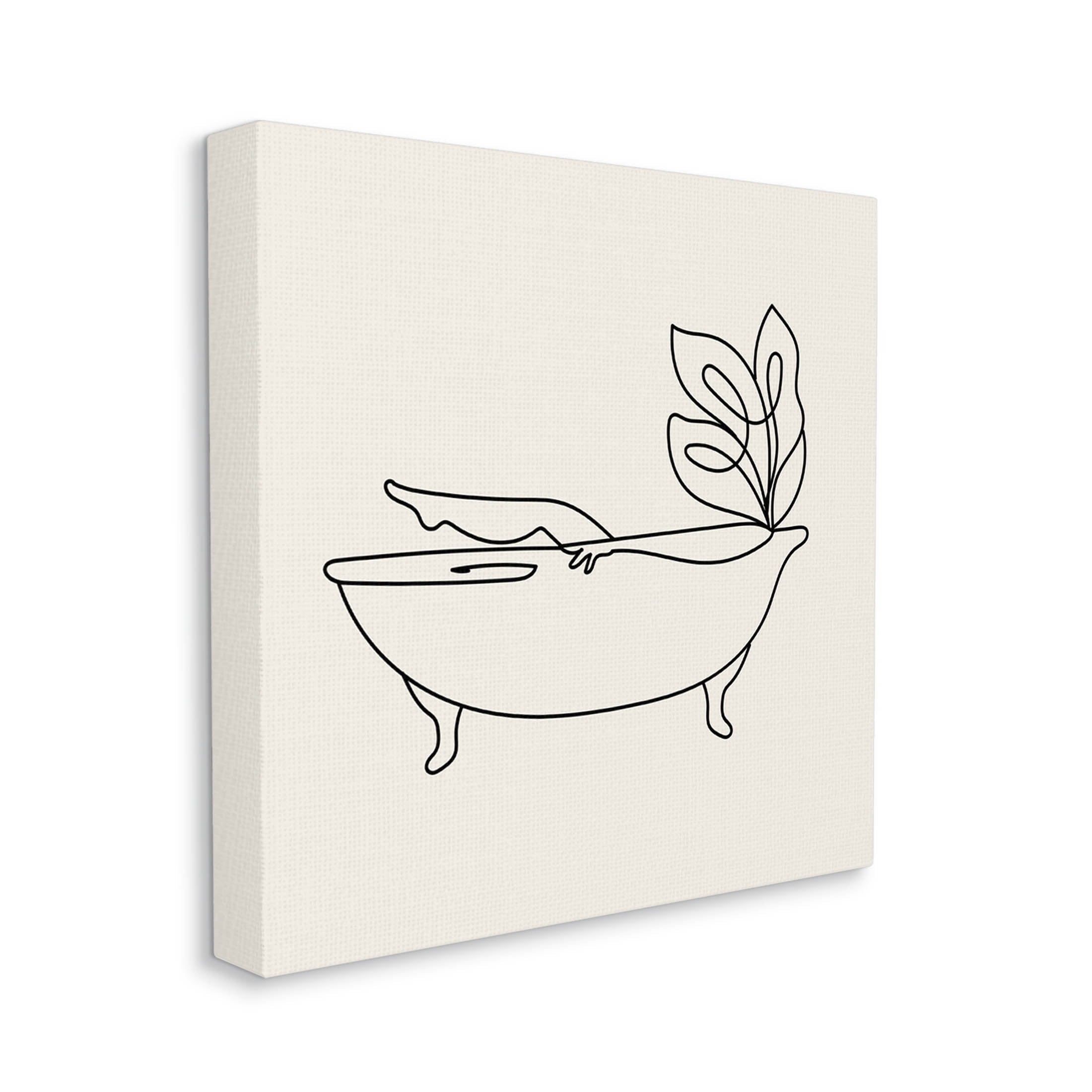 Line Doodle Bath Botanical Botanical & Floral Graphic Art Gallery Wrapped Canvas Print Wall Art