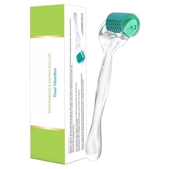 YJJSKEJI 192 Derma Roller REAL NEEDLES 0.25 mm Titanium Microneedling Roller for Face Body Beard for Women and Men, w/Storage Case