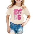 thumbnail image 4 of XUELUO Little Girls T-Shirts Sequin Number 2026 Crew Neck Short Sleeve Tshirts Glittery Disco Playful Party Summer Kid Cute Tops, 4 of 4